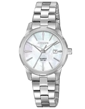 Citizen Quartz Womens Watch - Stainless Steel - Mother of Pearl - Date -Bracelet