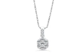 Cluster Diamond Pendant 0.46 CT TW 14K White Gold DPEN007