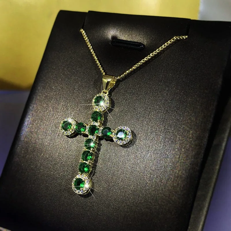 Cross Emerald Pendant