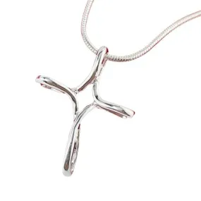 Cross Pendant 16-30 Inch Snake Chain Necklace - 925 Sterling Silver