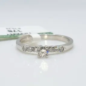 CRYSTAL .28ctw Diamond Engagement Ring 14K White Gold