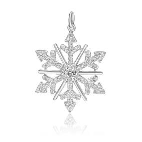 CZ Winter Star Sterling Silver Snowflake Pendant