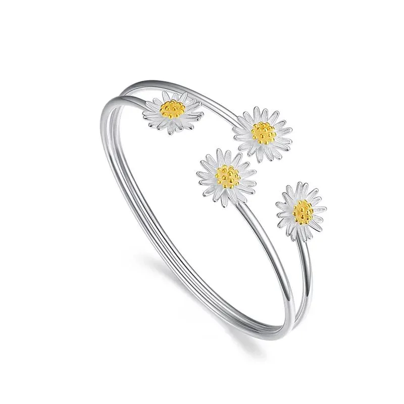 Daisy flower bracelet,jewelry bangle gift #013SDF-13