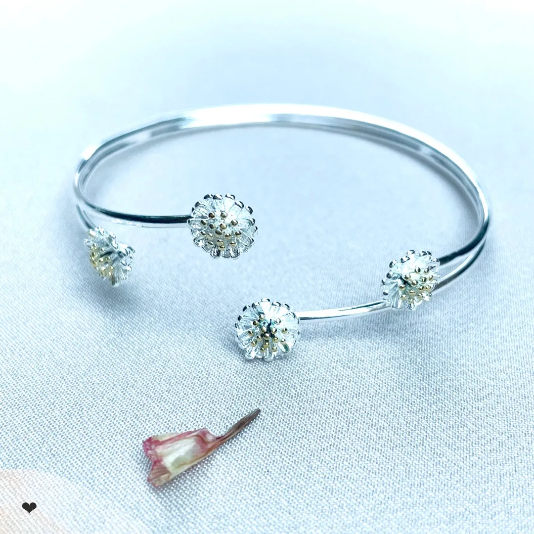 Daisy flower bracelet,jewelry bangle gift #013SDF-13