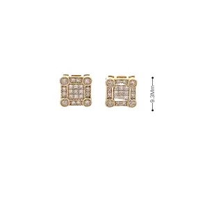 Diamond 0.20Ctw Fancy Square Shaped Earrings