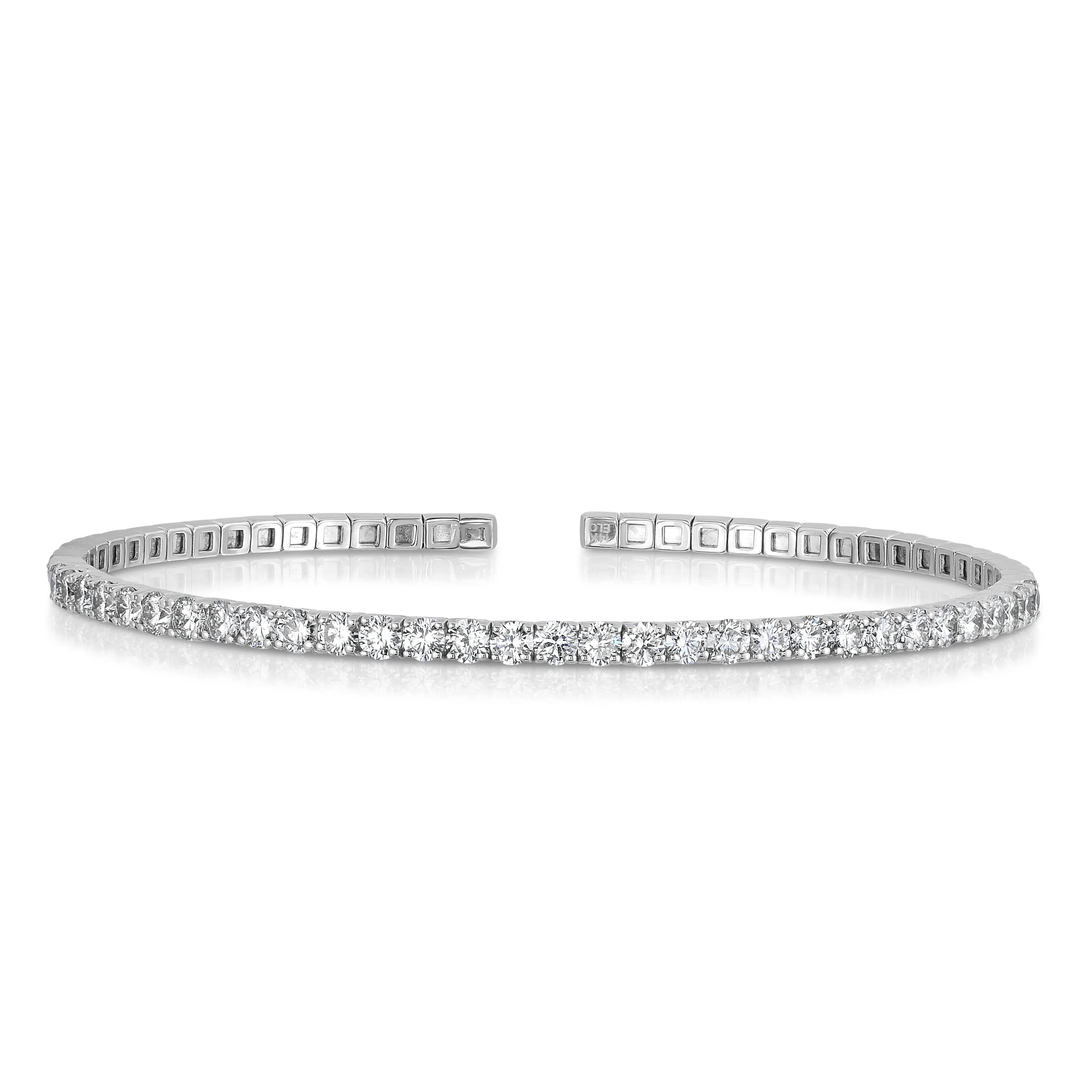 Diamond Bangle in White Gold