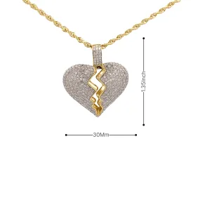 Diamond Broken Heart Pendant