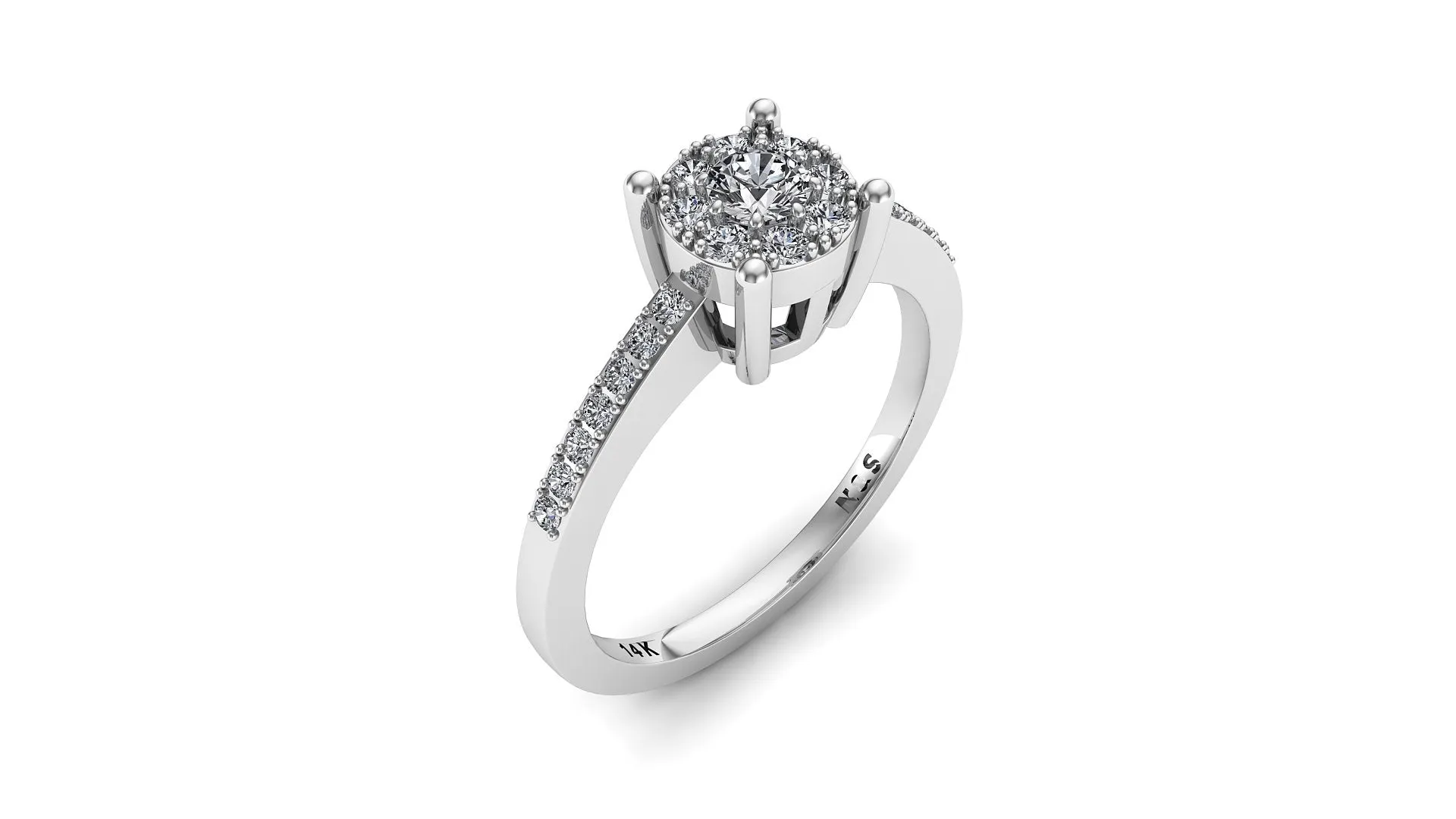 Diamond Engagement Ring 0.42 ct tw 14K White Gold DENG006