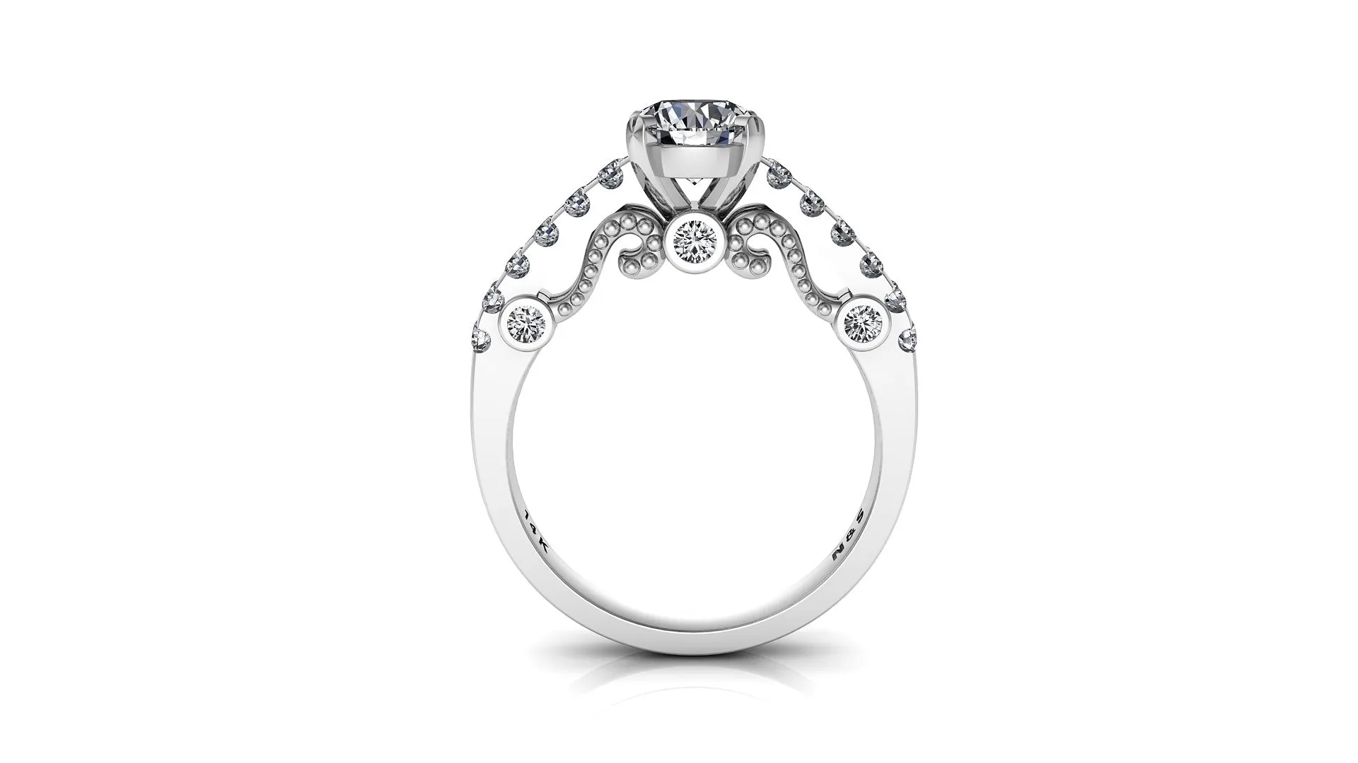 Diamond Engagement Ring 1.28 ct tw 14K White Gold DENG015