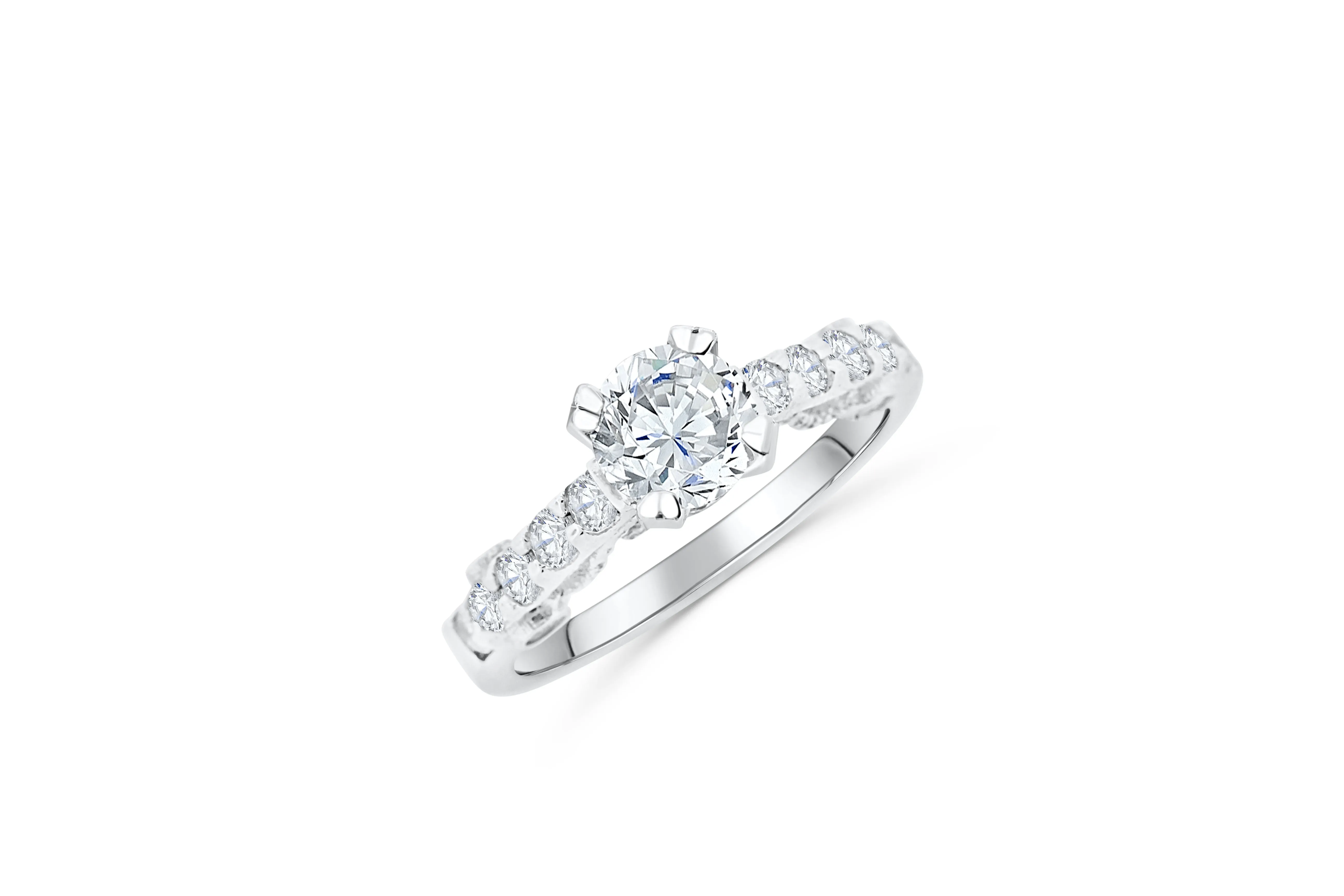 Diamond Engagement Ring 1.28 ct tw 14K White Gold DENG015