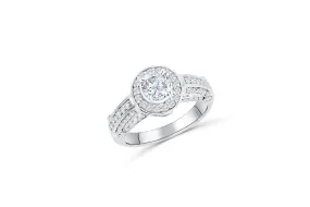 Diamond Engagement Ring 1.35 ct tw 14K White Gold DENG056