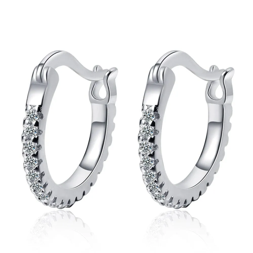 Diamond Little Hoop Earrings