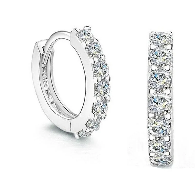 Diamond Little Hoop Earrings