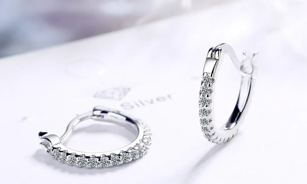 Diamond Little Hoop Earrings