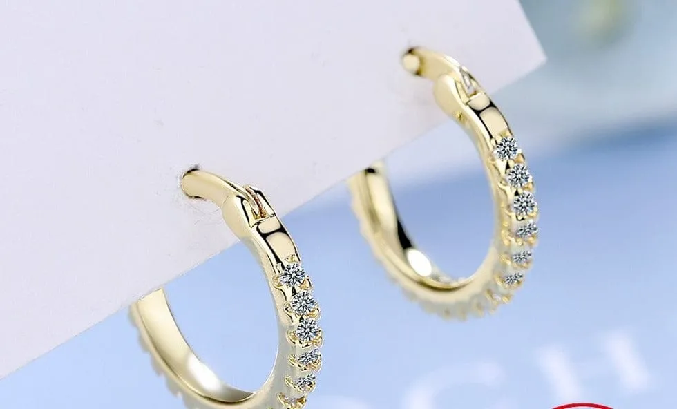 Diamond Little Hoop Earrings