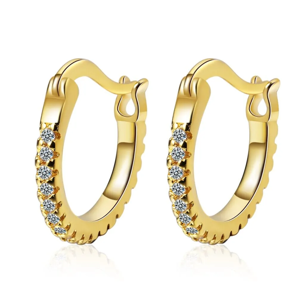 Diamond Little Hoop Earrings