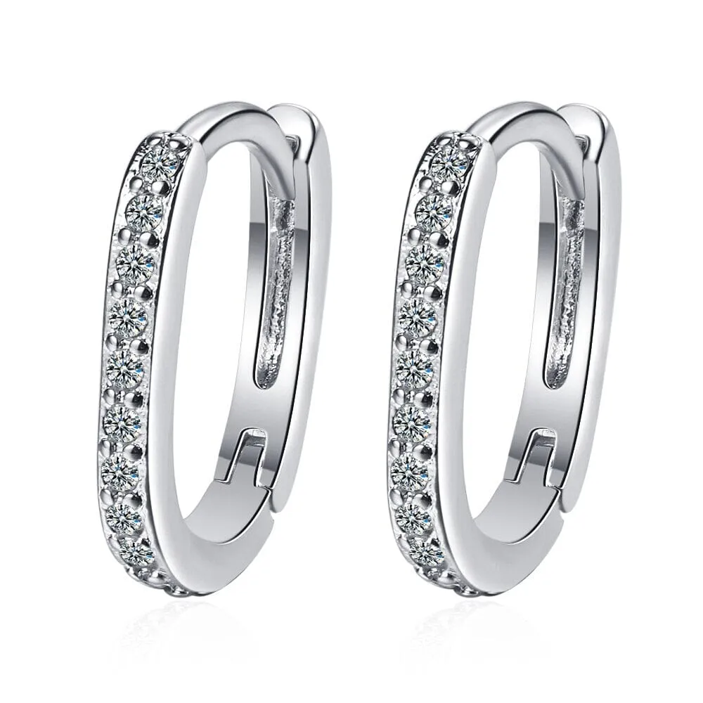 Diamond Little Hoop Earrings