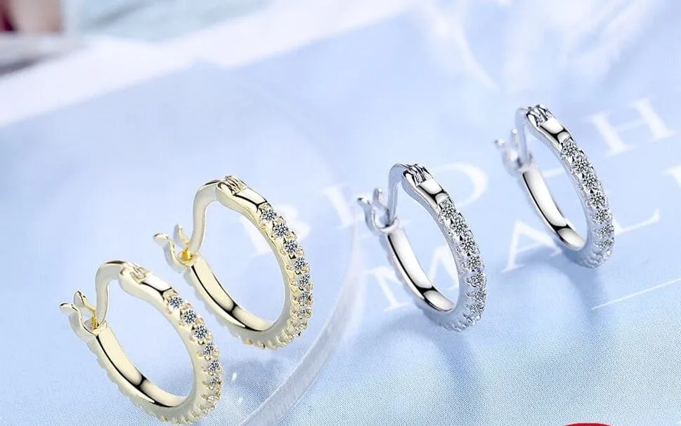 Diamond Little Hoop Earrings