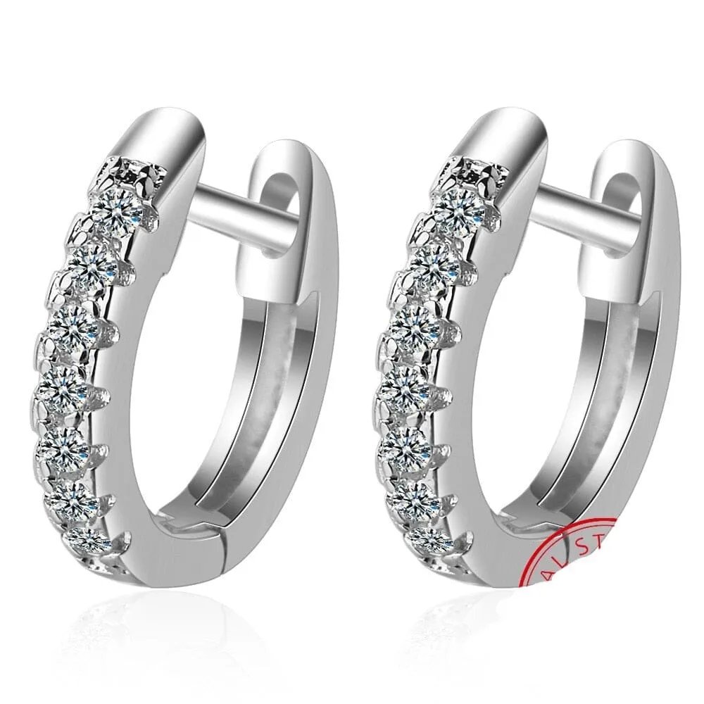 Diamond Little Hoop Earrings