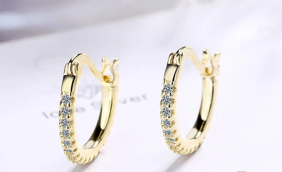 Diamond Little Hoop Earrings