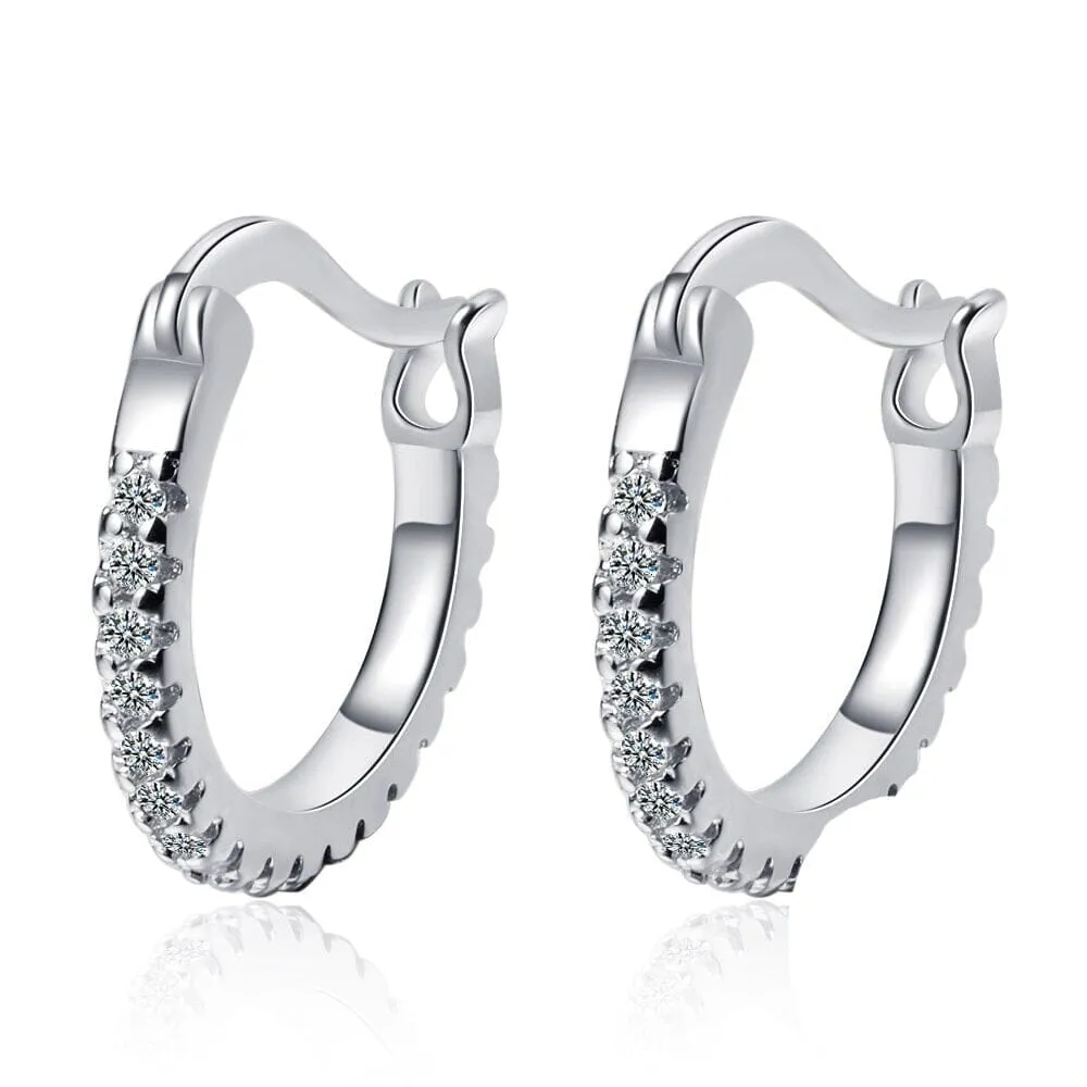 Diamond Little Hoop Earrings