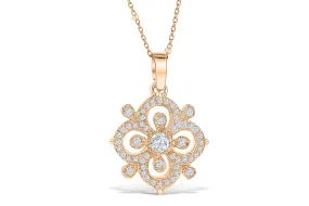 Diamond Pendant 0.68 CT TW 14K Rose Gold DPEN043