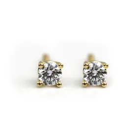 Diamond Screw Back Earrings