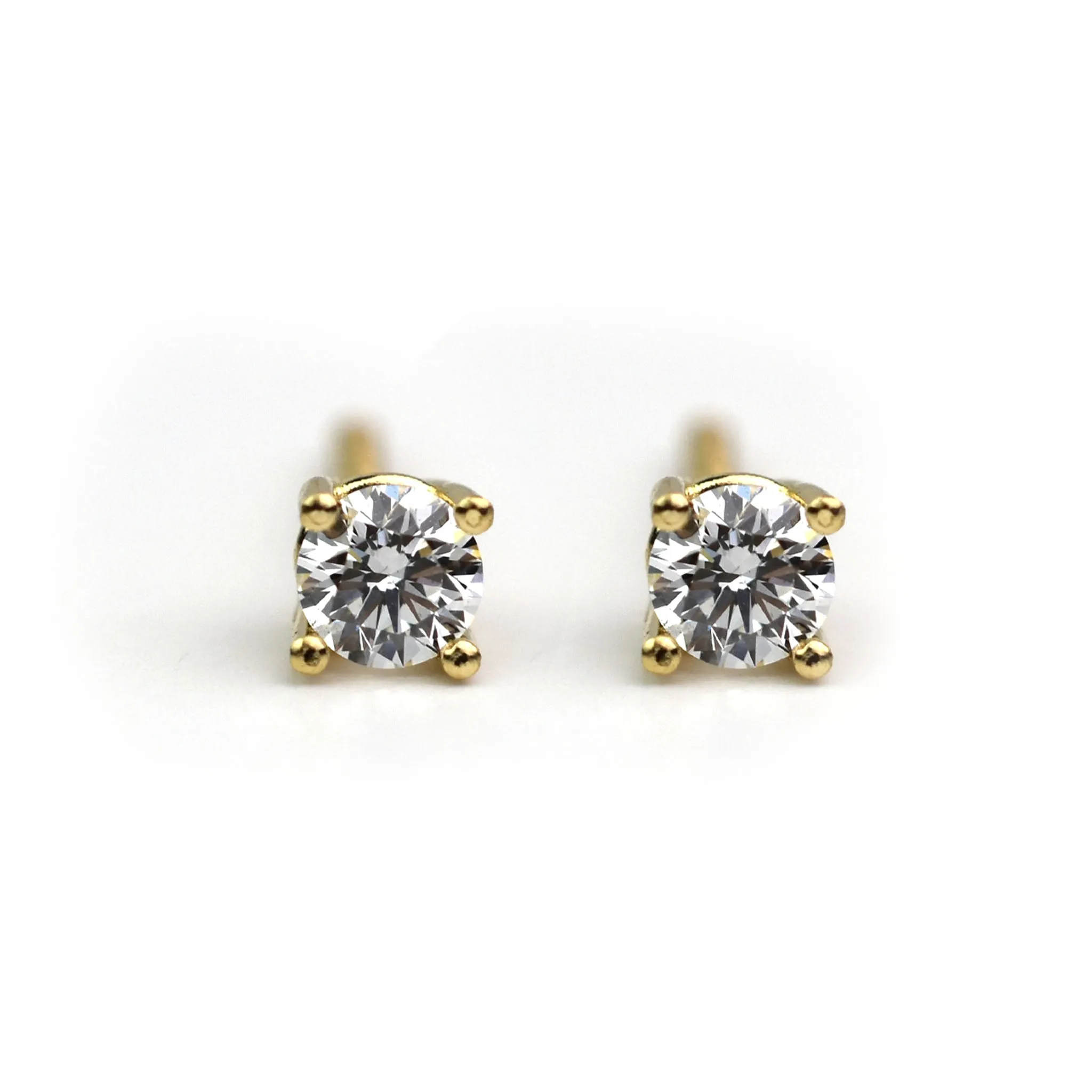 Diamond Screw Back Earrings