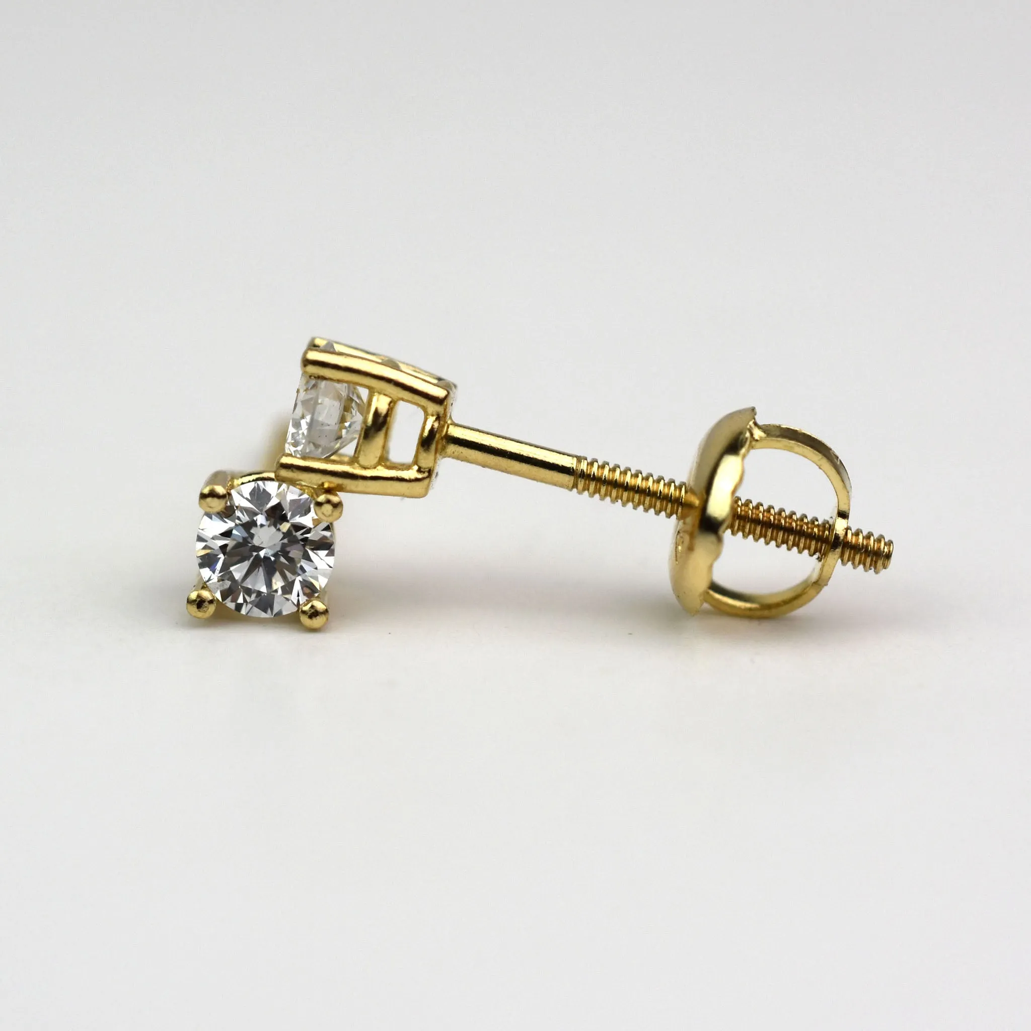 Diamond Screw Back Earrings