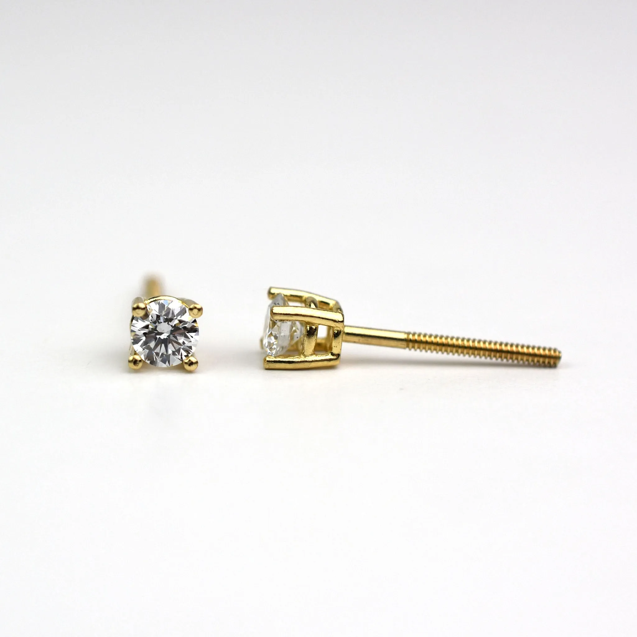 Diamond Screw Back Earrings