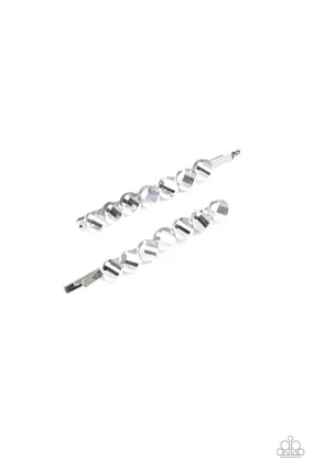 Easy On The Hairspray Silver Hematite Hair Pins - Paparazzi Accessories