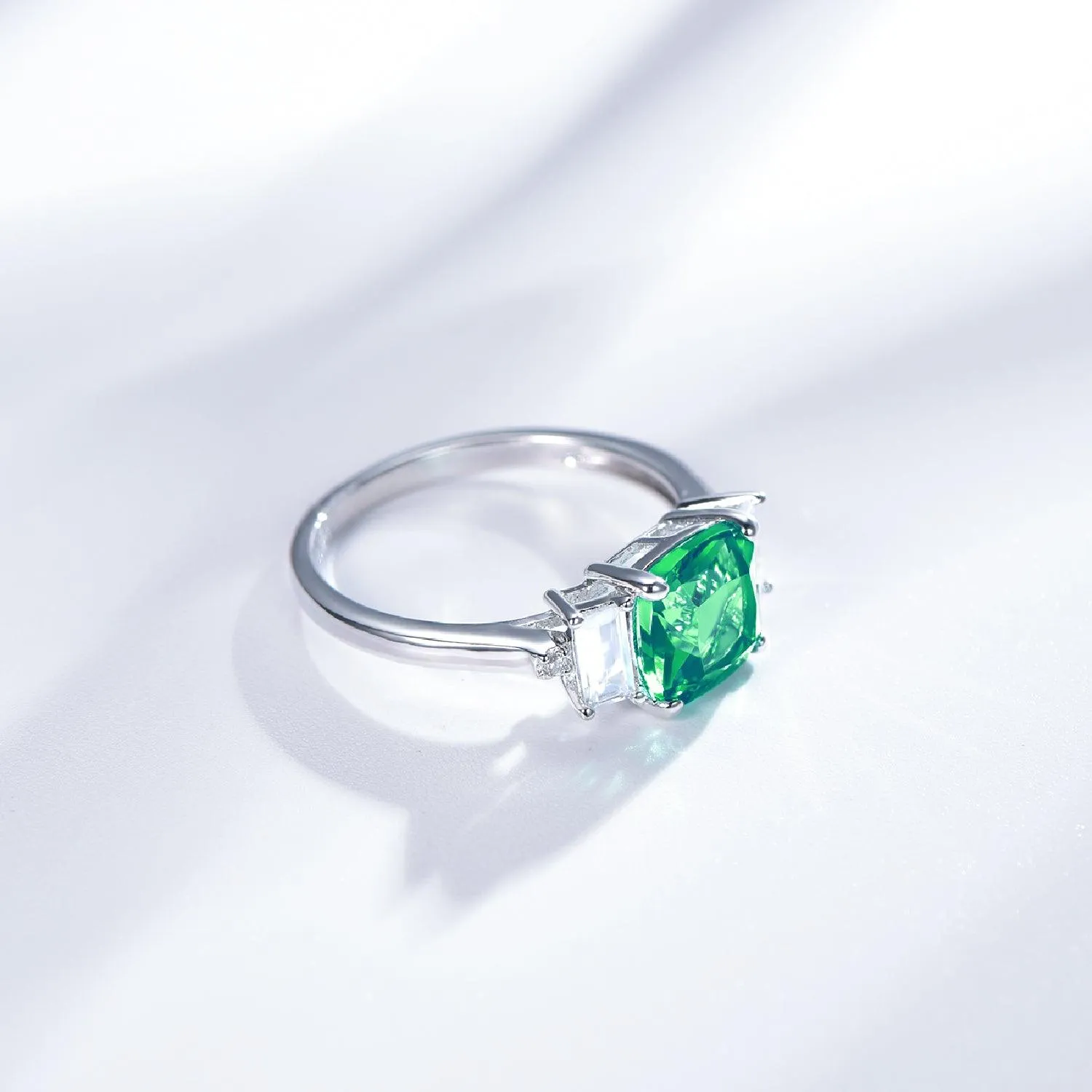 Emerald Green Engagement Ring