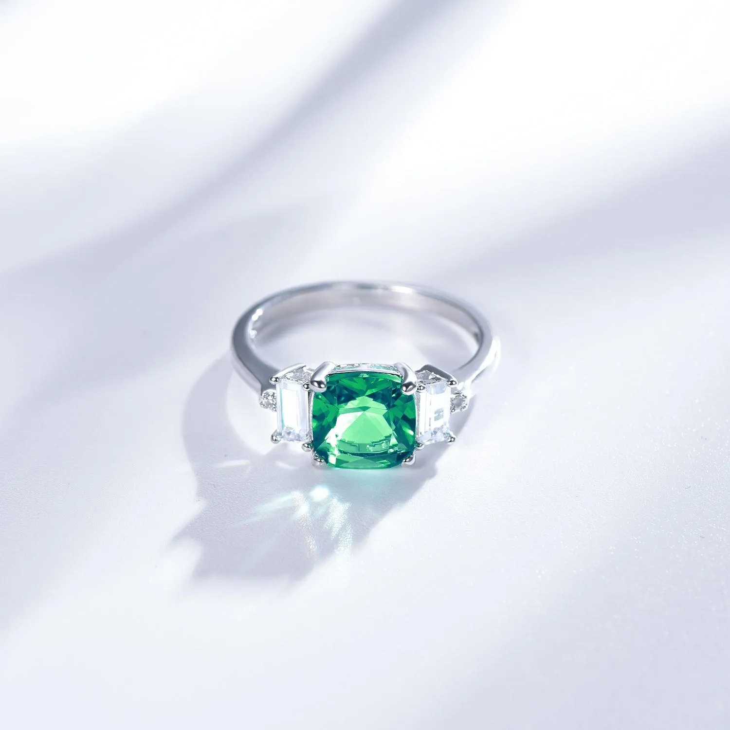 Emerald Green Engagement Ring