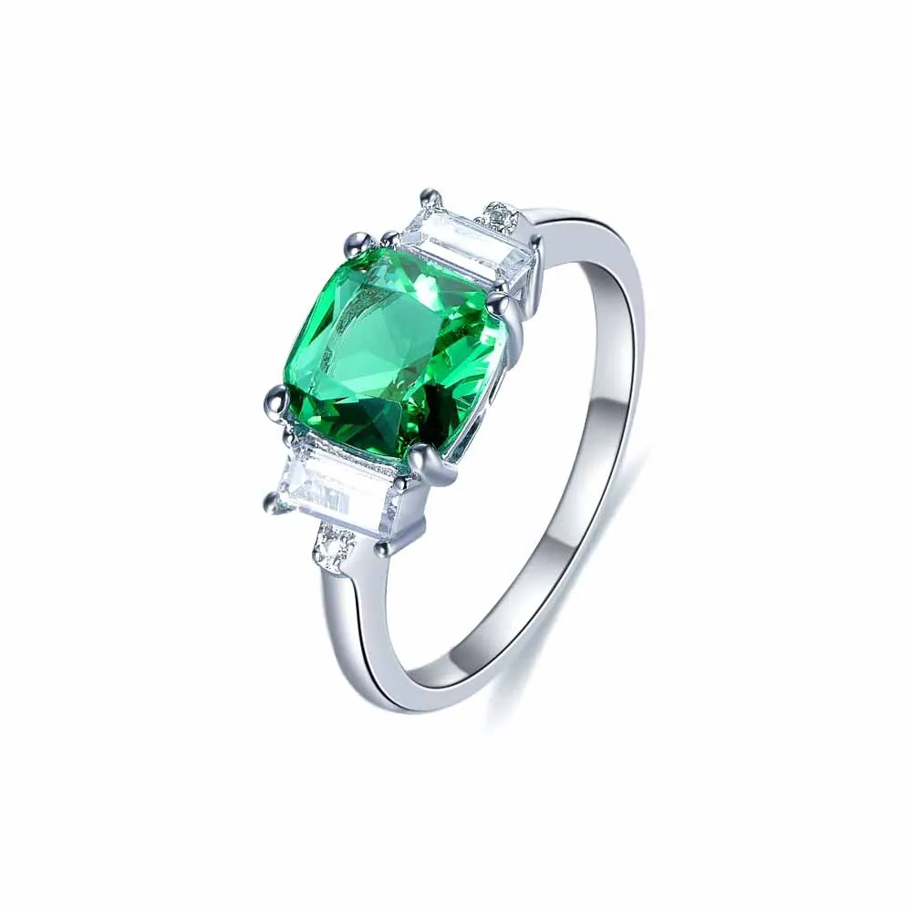 Emerald Green Engagement Ring