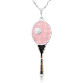 Enamel Tennis Racquet Pendant