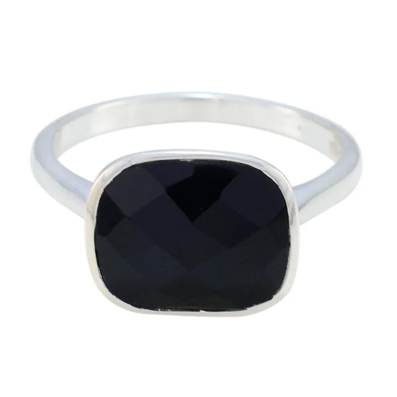 Engaging Stone Black Onyx Solid Silver Rings Jewelry Appraisal Cost