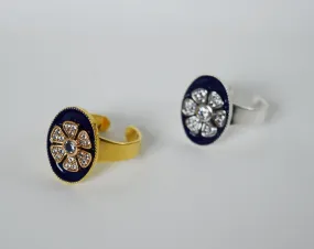 Faux Enamel ring  - Flower