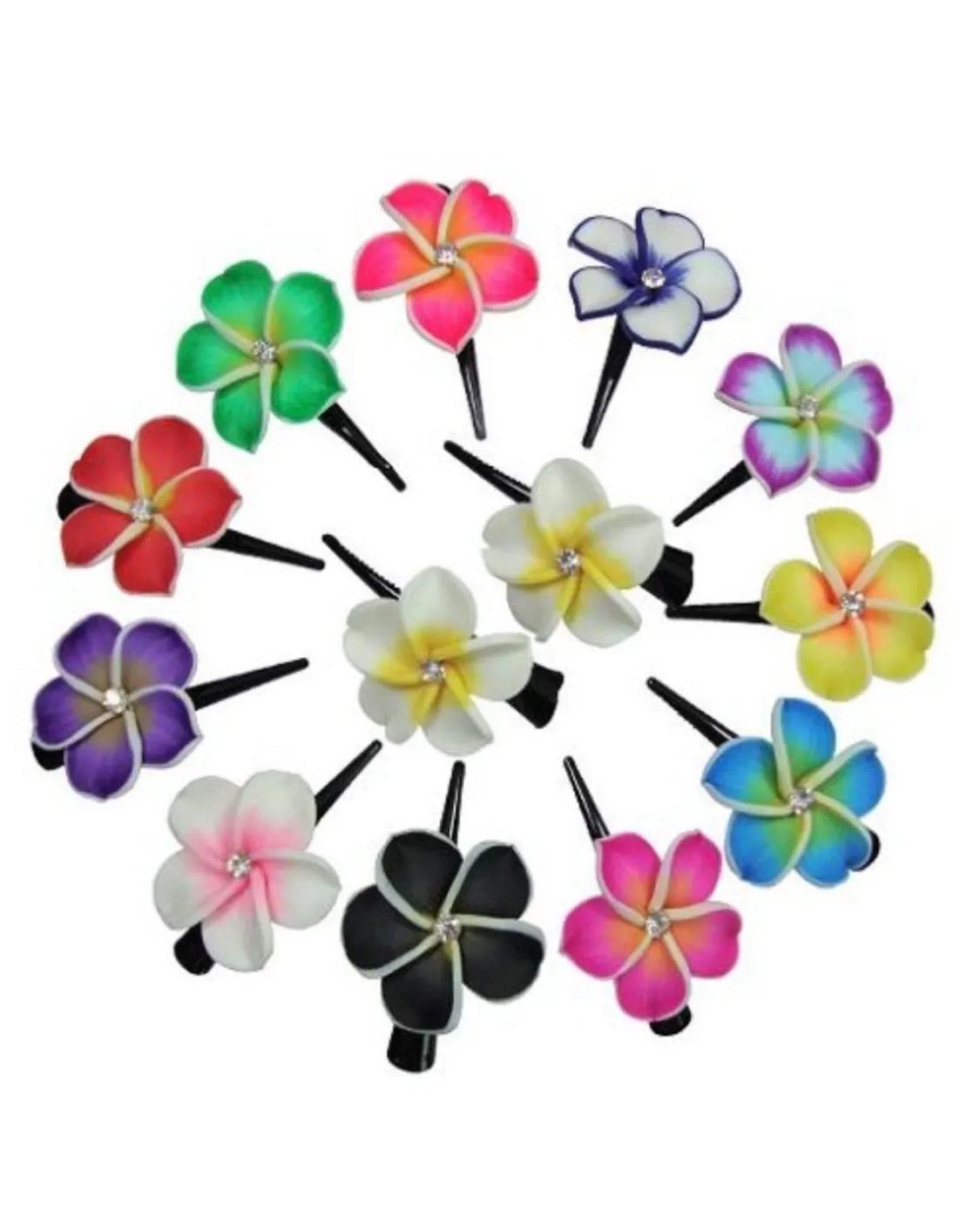 Fimo Flower Hair Clip Set