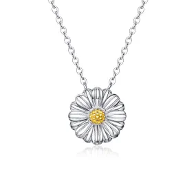 Floating Daisy Necklace Sterling Silver