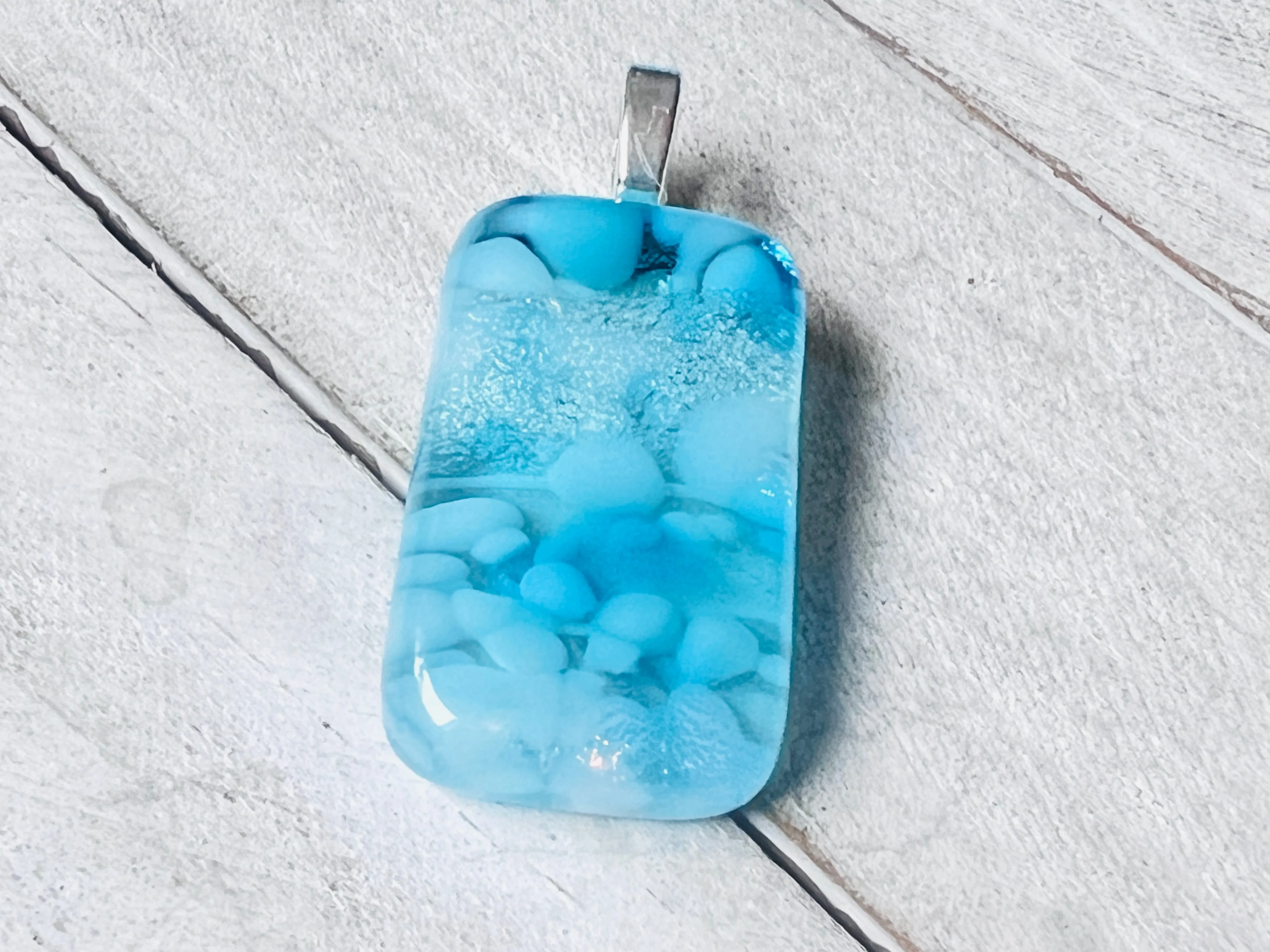 Fused Glass Pendant~Pretty as a Peacock