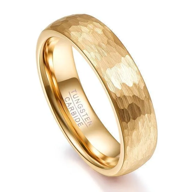 Geometric Gold Wedding Rings