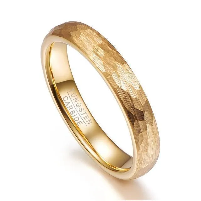 Geometric Gold Wedding Rings