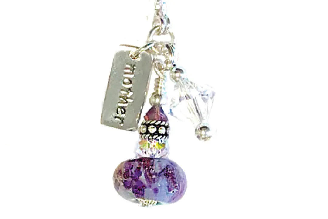 Glass Bead Charm Necklace with Infused Cremains