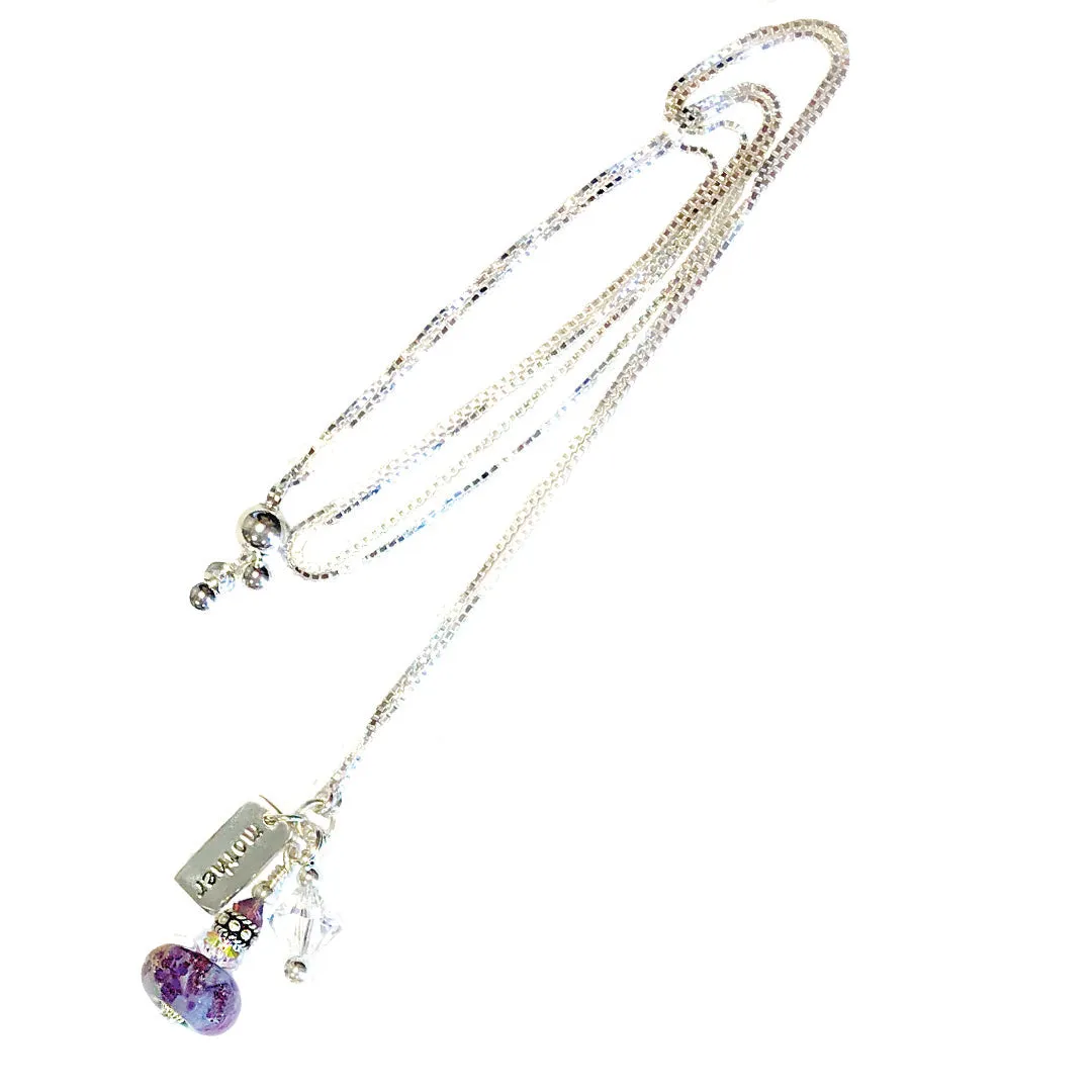 Glass Bead Charm Necklace with Infused Cremains