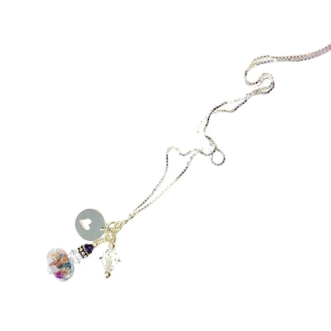 Glass Bead Charm Necklace with Infused Cremains