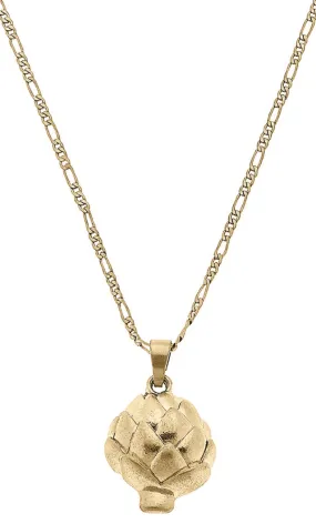 Gold Artichoke Charm Necklace