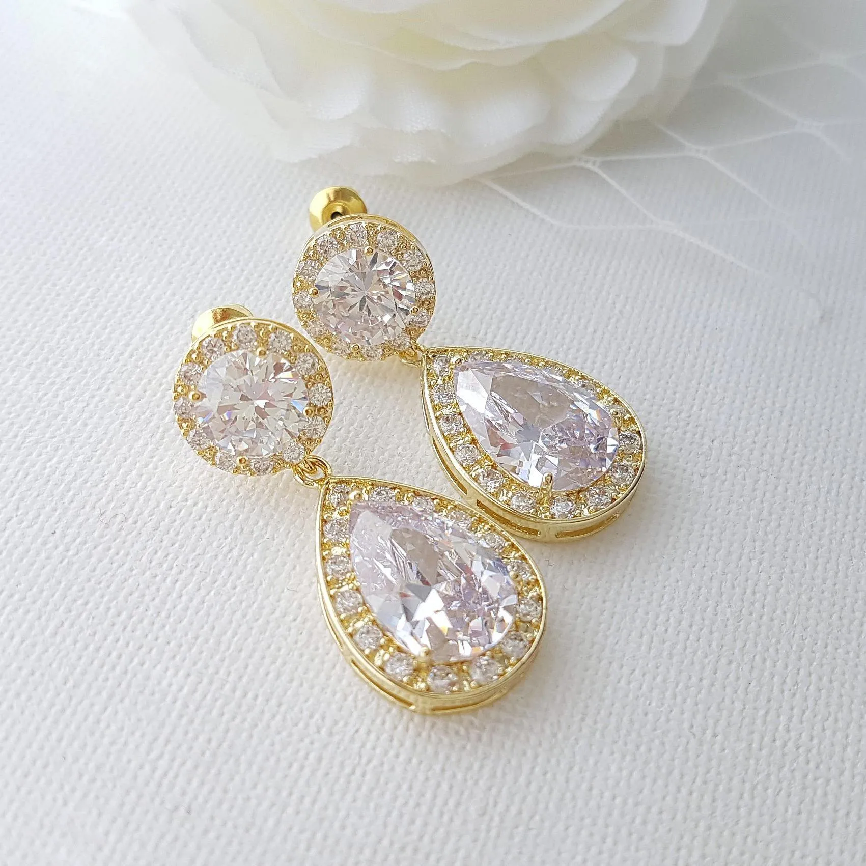 Gold Drop Earrings-Evita