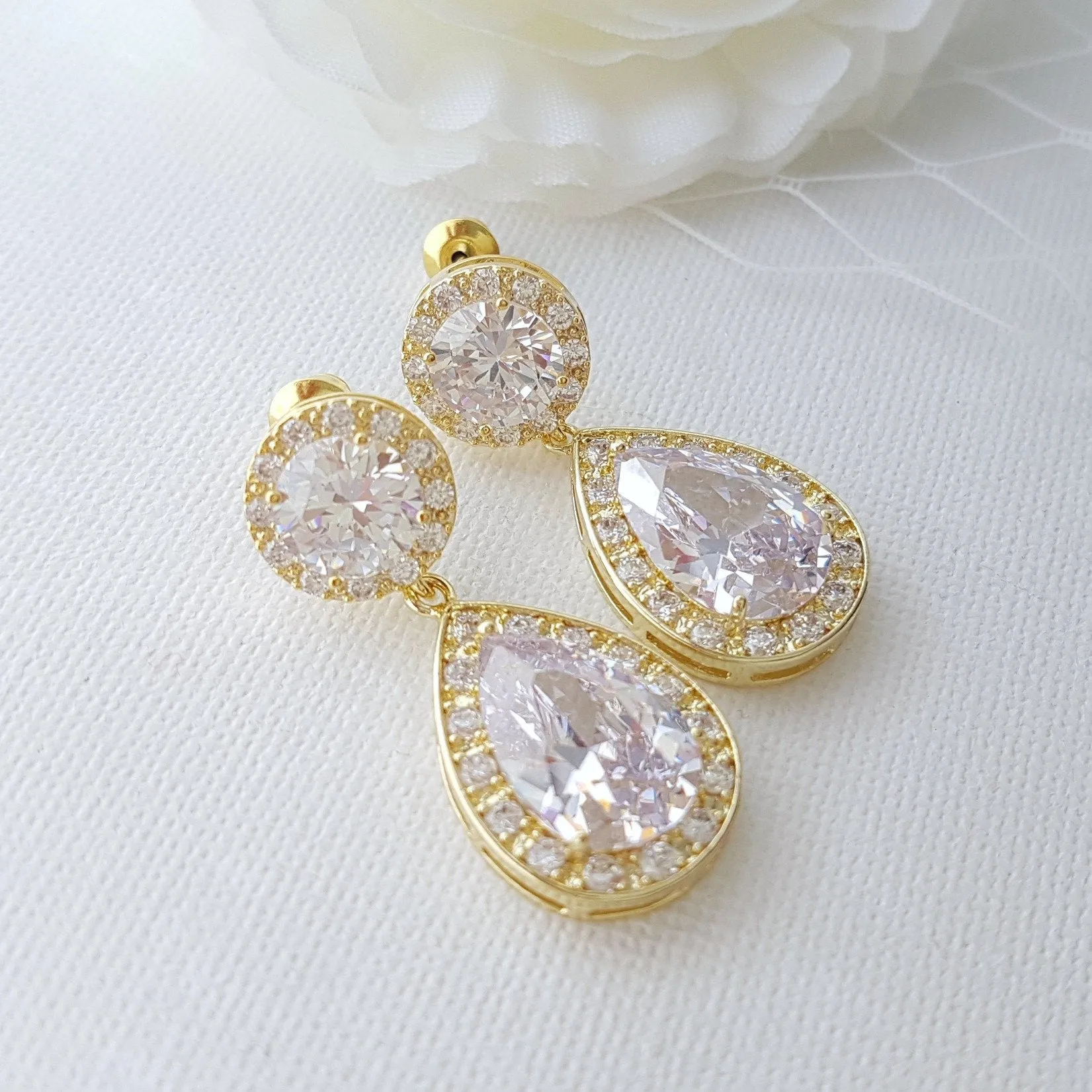 Gold Drop Earrings-Evita