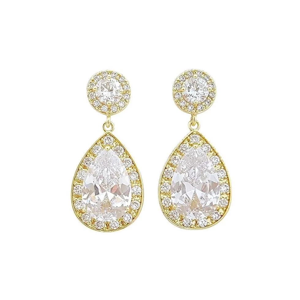 Gold Drop Earrings-Evita