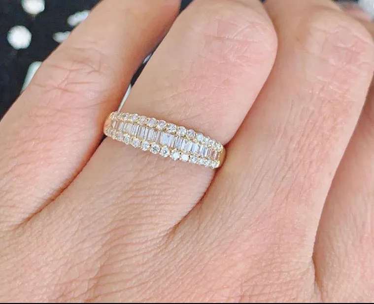 Half Eternity Ring with Round and Baguette Diamonds Holly